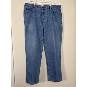 LL Bean Natural Fit Jeans Mens 42x32 Fit 40x30 Blue Denim Pants Straight Leg Vtg